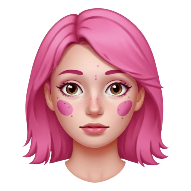 mujer con zonas rosas en la cara sticker