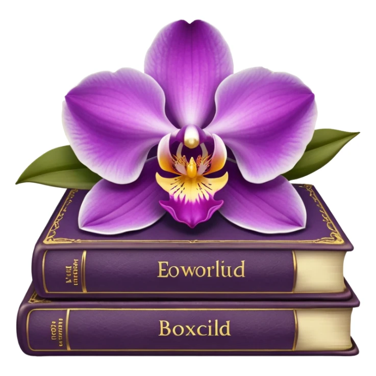 Dark academia 3 books with orchid sticker