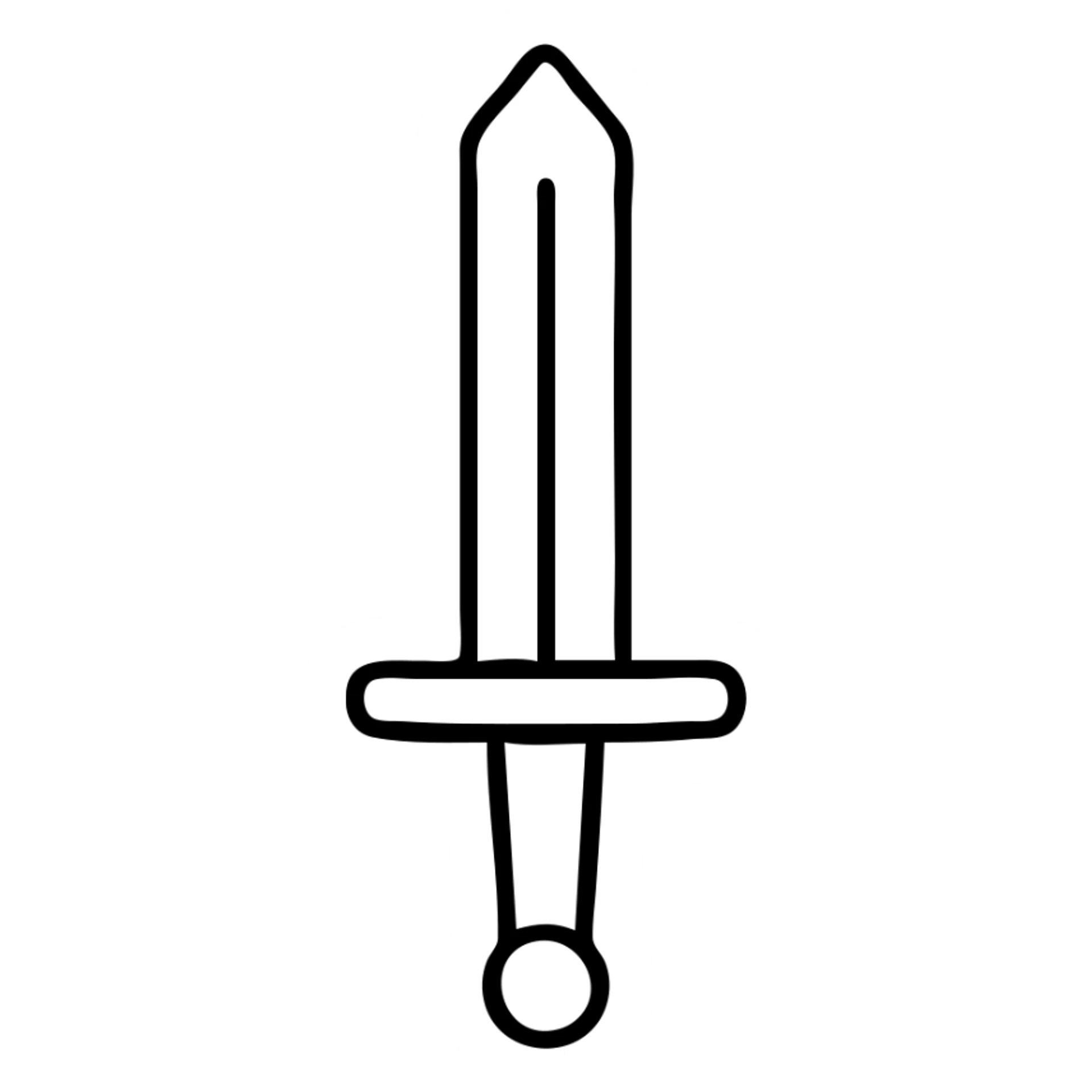 silver greatsword, simple, minimalistic, clean design sticker