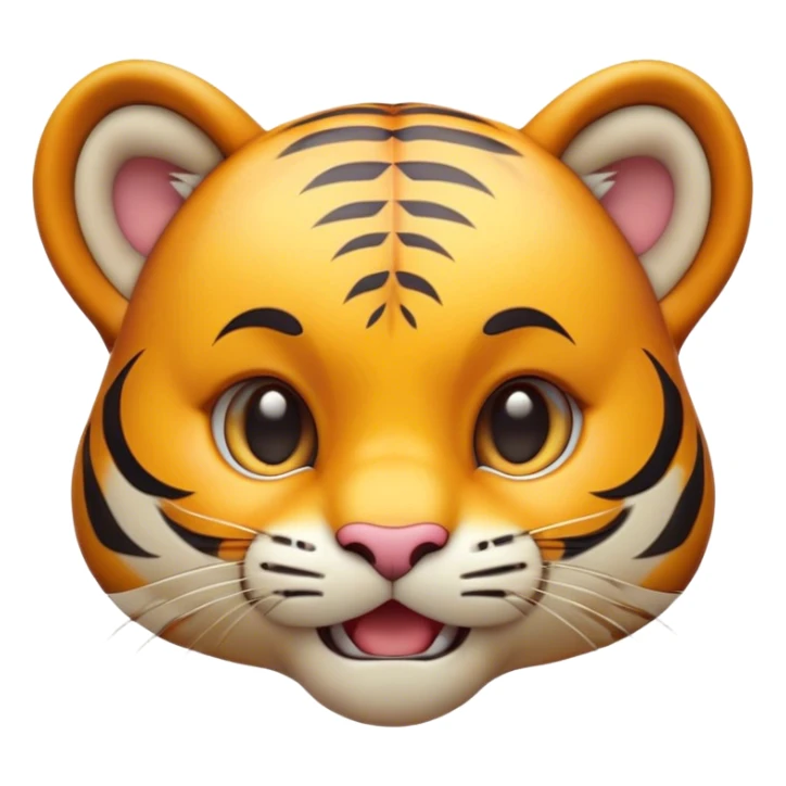Cinematic Comical Tiger Cub Portrait Emoji, Head tilted dramatically with an exaggeratedly shocked expression, featuring a compact, endearing build with wide, comically expressive eyes full of humorous disbelief, Simplified yet hilariously expressive features, highly detailed, glowing with a slightly sassy wild glow, high shine, dramatic yet playful, stylized with an air of quirky feline attitude, soft glowing outline, capturing the essence of a meme-worthy tiger cub that looks ready to side-eye its way into viral fame! sticker