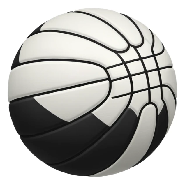 Crea un balón de basket negro con rayas blancas sticker