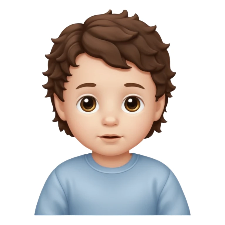 white baby boy with brunette wavy hair  sticker