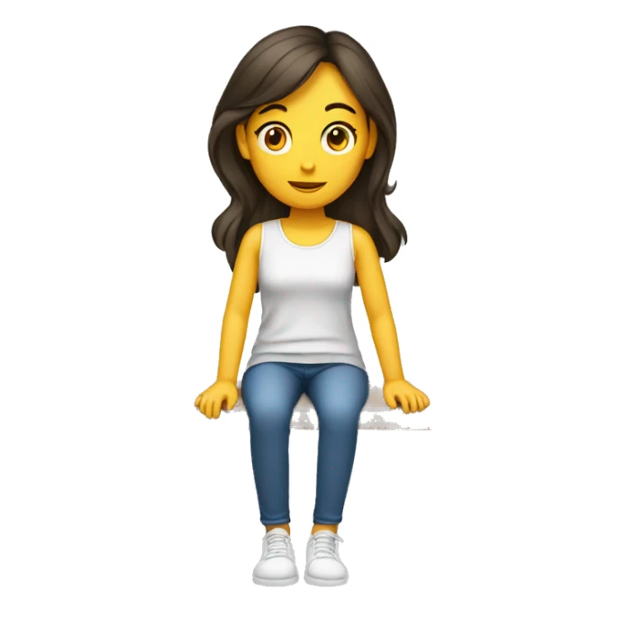 A sitting girl with thin slim crossed legs sticker