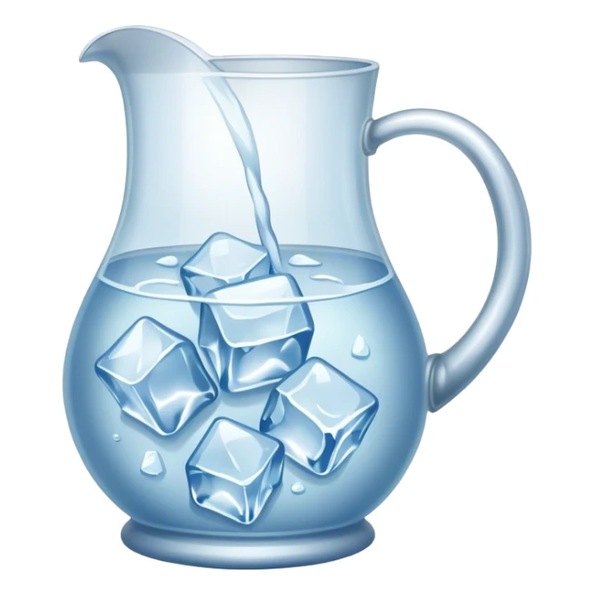 glass pitcher of ice water sticker