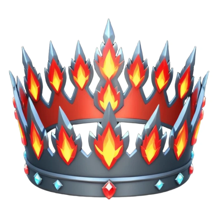 fantasy magic tiara of fire and ash low poly sticker