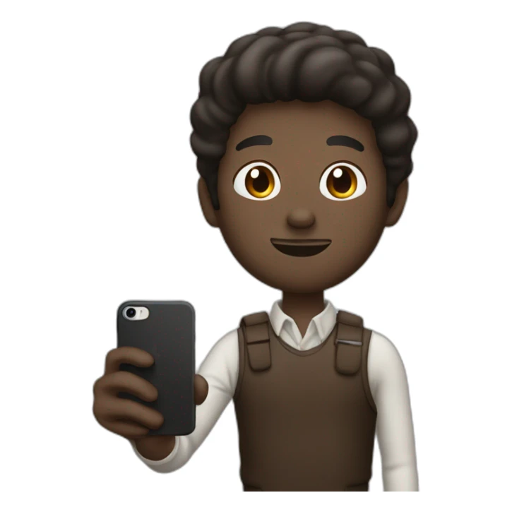 Man with dark brown air take a photo with is iPhone  sticker