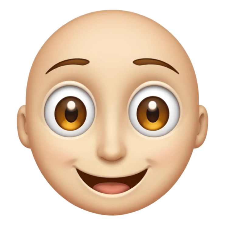 wide eyes open flying face with one eye winking sticker