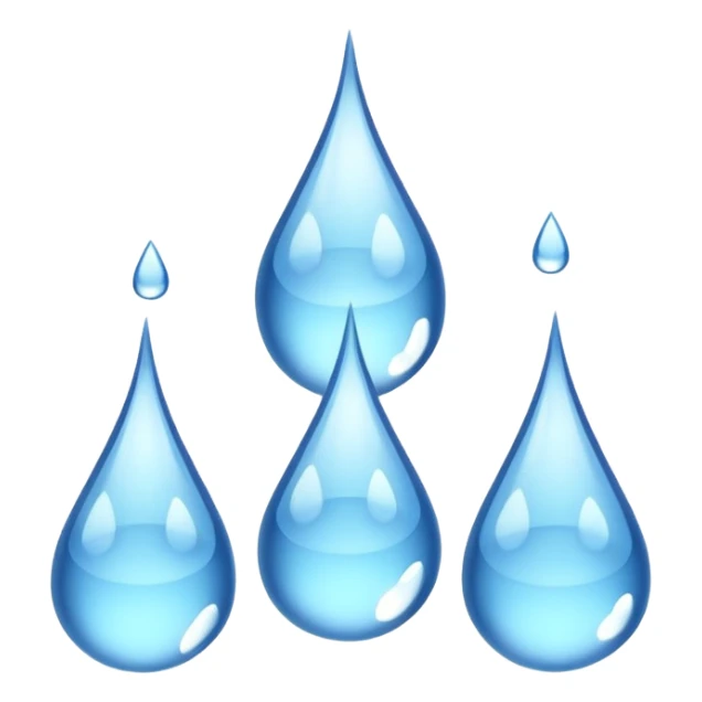 3 water droplets stack on top of each other vertically with two water droplets on the sides; 5 droplets total sticker