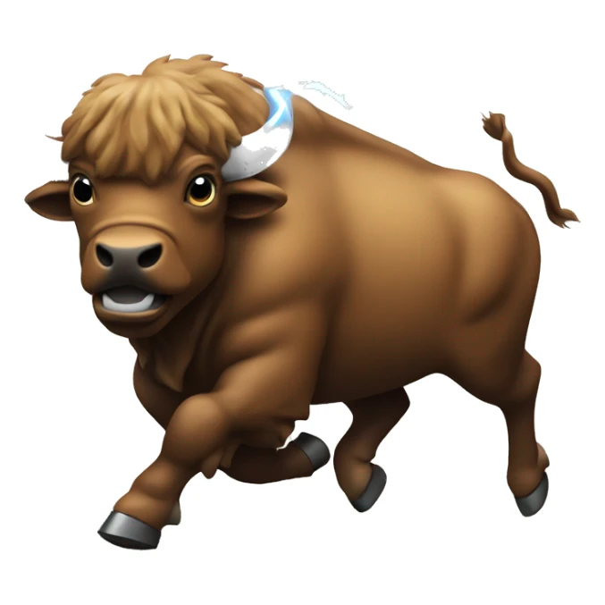 Buffalo running with lightening with word DO written on in sticker