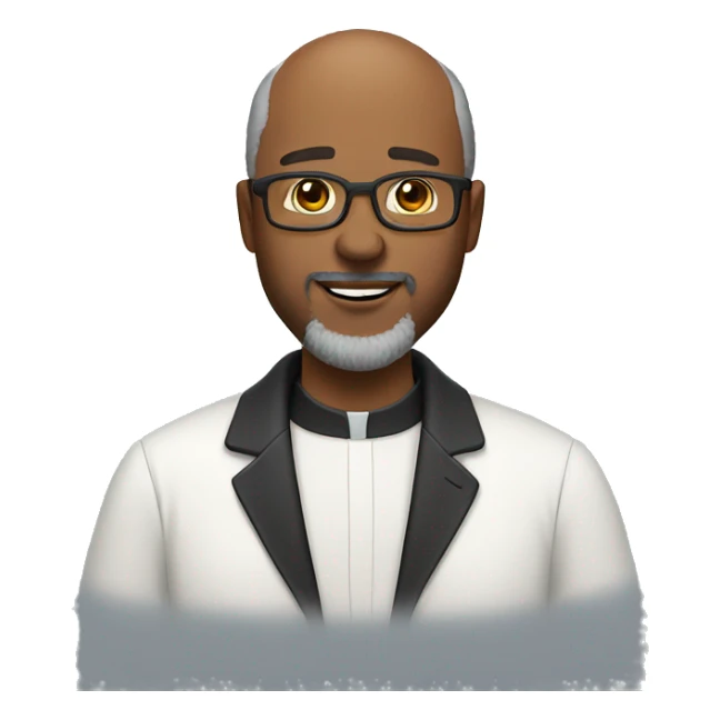 55-year-old overweight balding man with a beard as a pastor sticker