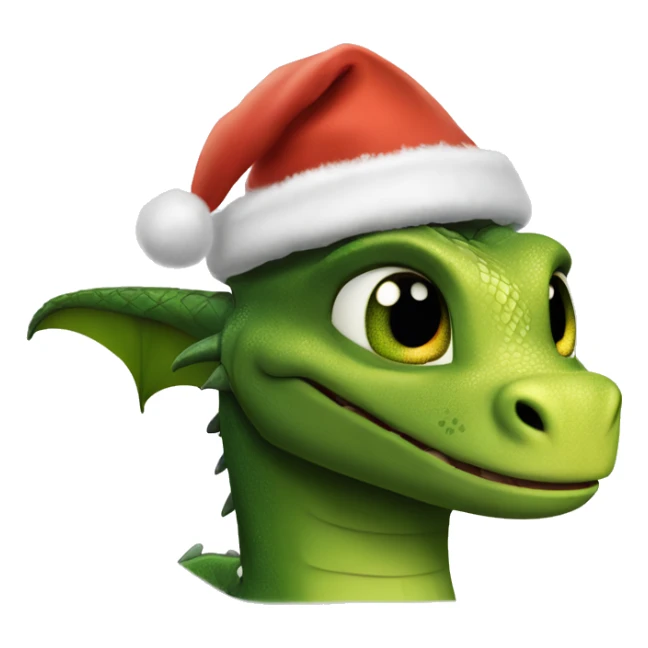 the dragon from how to train your dragon with a Christmas hat on its head  sticker