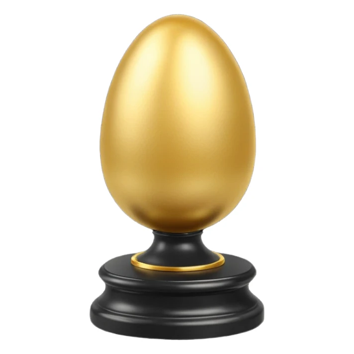 golden egg on a black marble pedestal sticker
