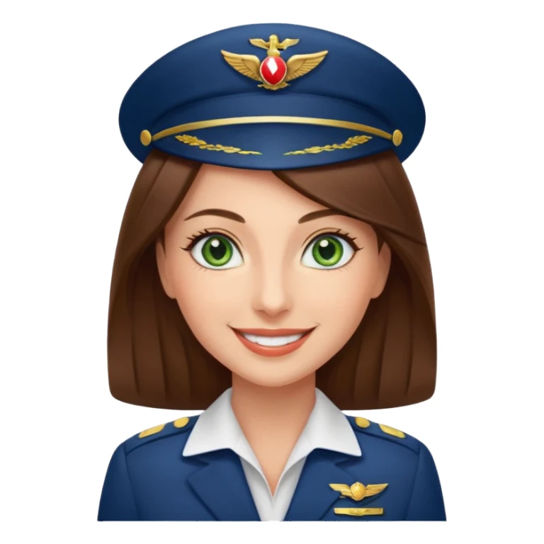 Stewardess Emirates with loung hair Green eyes sticker