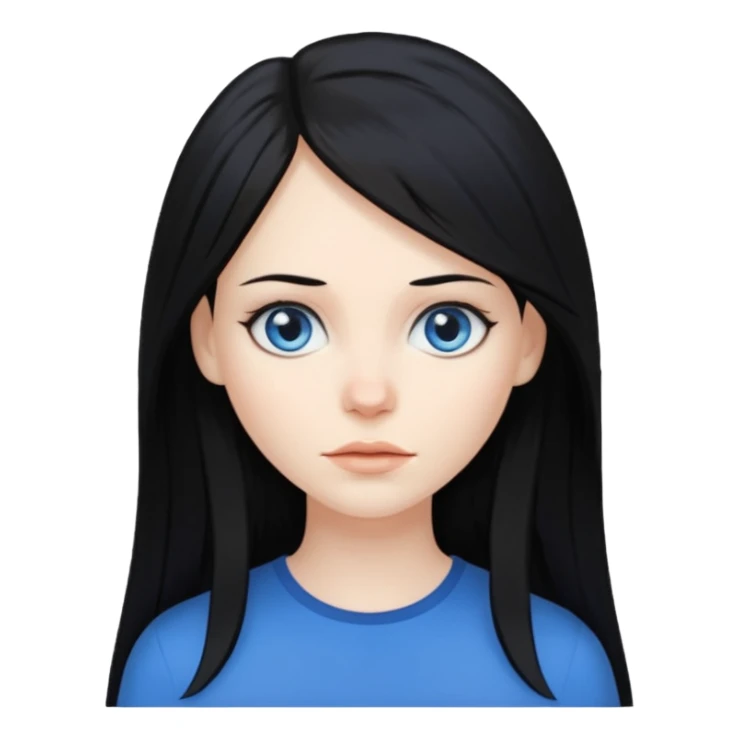 white woman with choppy long black hair sticker