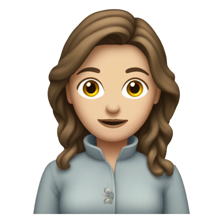 pale brunette woman with a yorkshire in her arms sticker