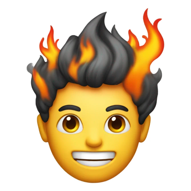 :-) With his hair on fire sticker