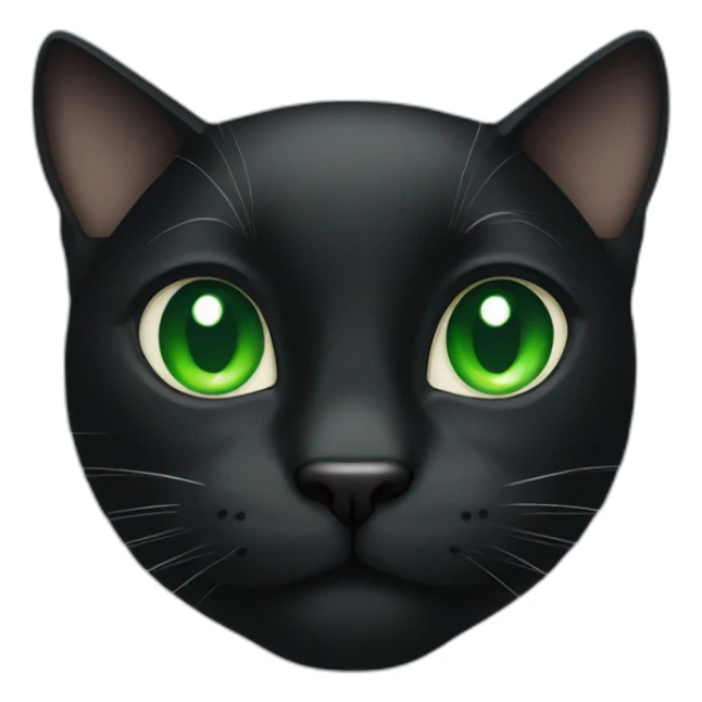 head of black cat with green eyes sticker