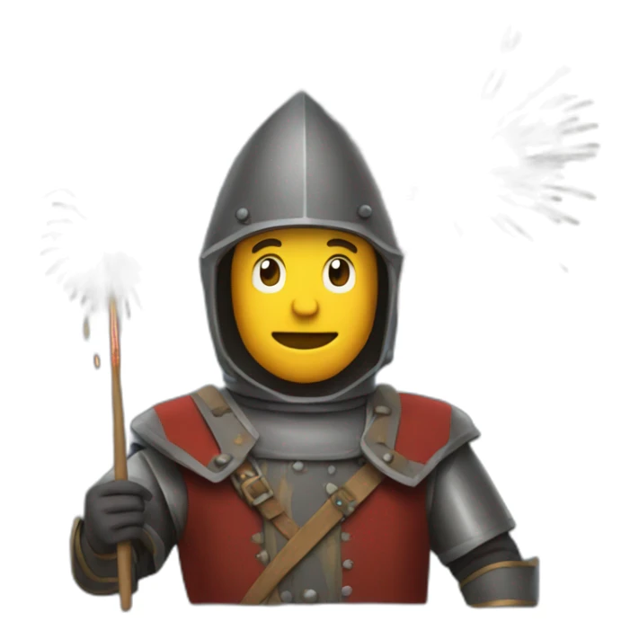medieval Pyrotechnician seeing some fireworks go off in front of him sticker
