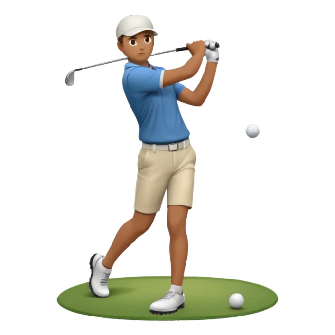 Animation of a golfer hitting a ball sticker