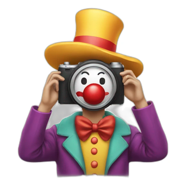 Clown taking a photo sticker