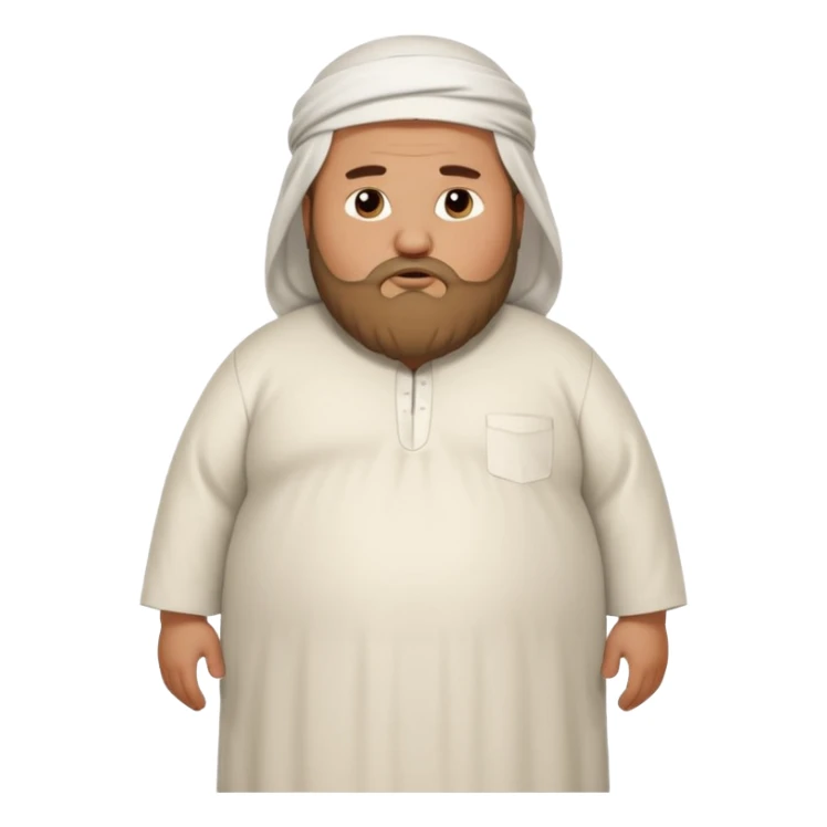 a fat muslim man sad showing belly sticker