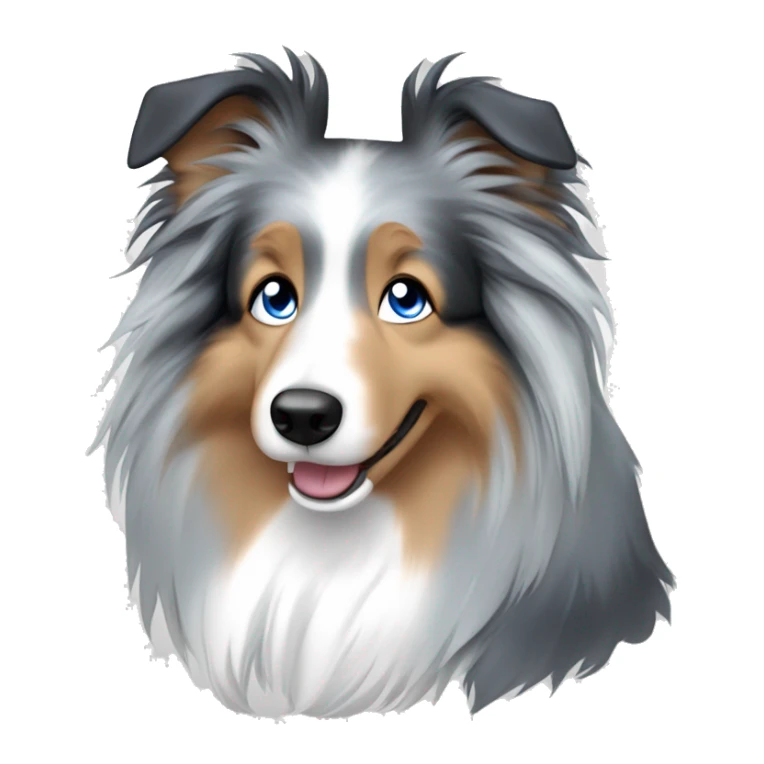 blue merle Sheltie girl dog with blue eyes sticker