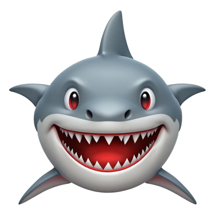 shark smiley face with subtle blood around the nose sticker