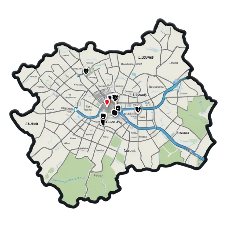 Map of the county luxembourg in black sticker