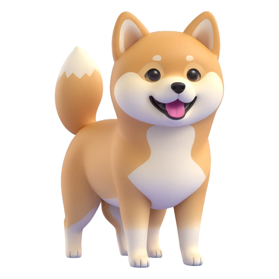 shiba inu standing happy sticker