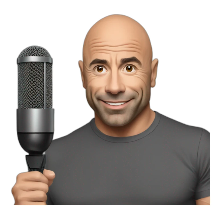 Joe Rogan podcast with a microphone sticker