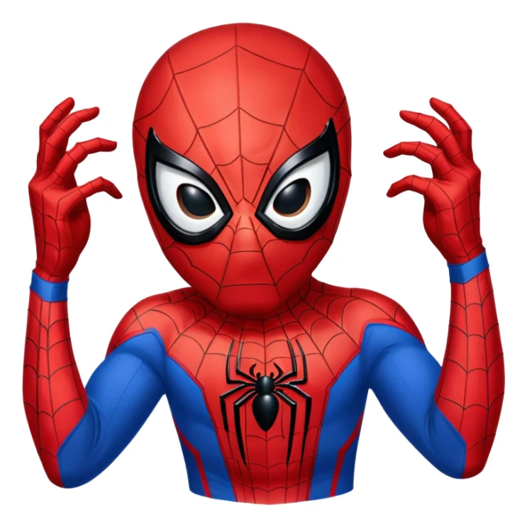 A man with a costume with spider man ability’s  sticker
