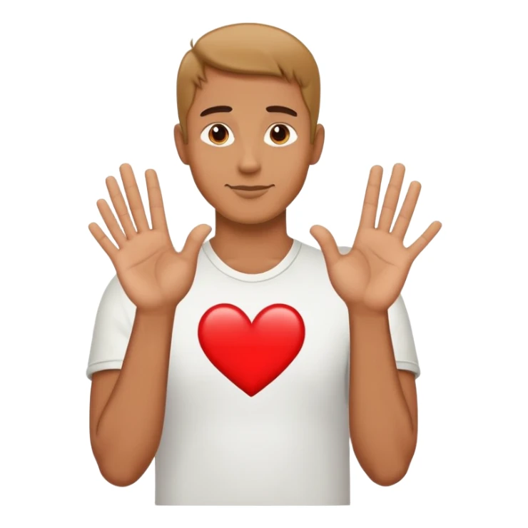 man making the 'I love you' sign sticker