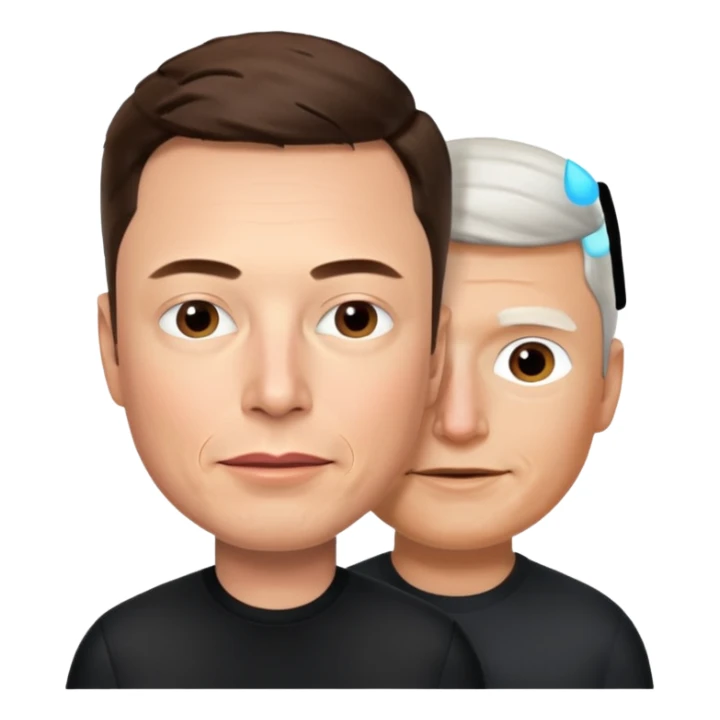 Elon musk and tim cook  sticker