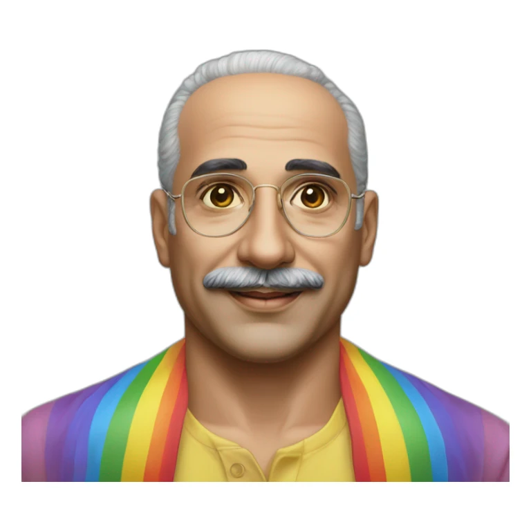 Hyperrealist francisco franco lgtbi rainbow full body sticker