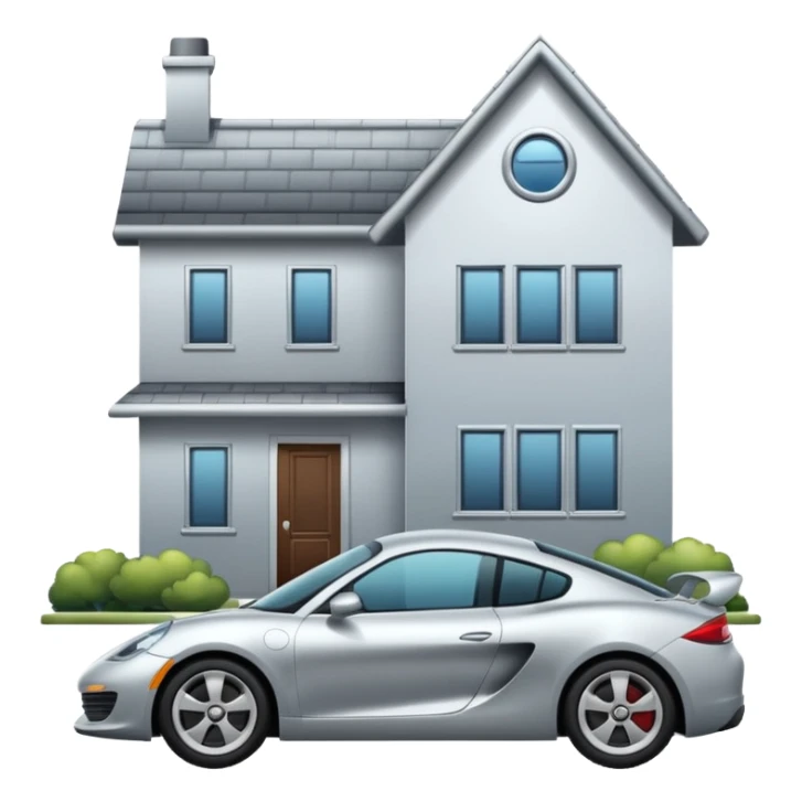 car sport in front of a normal house sticker