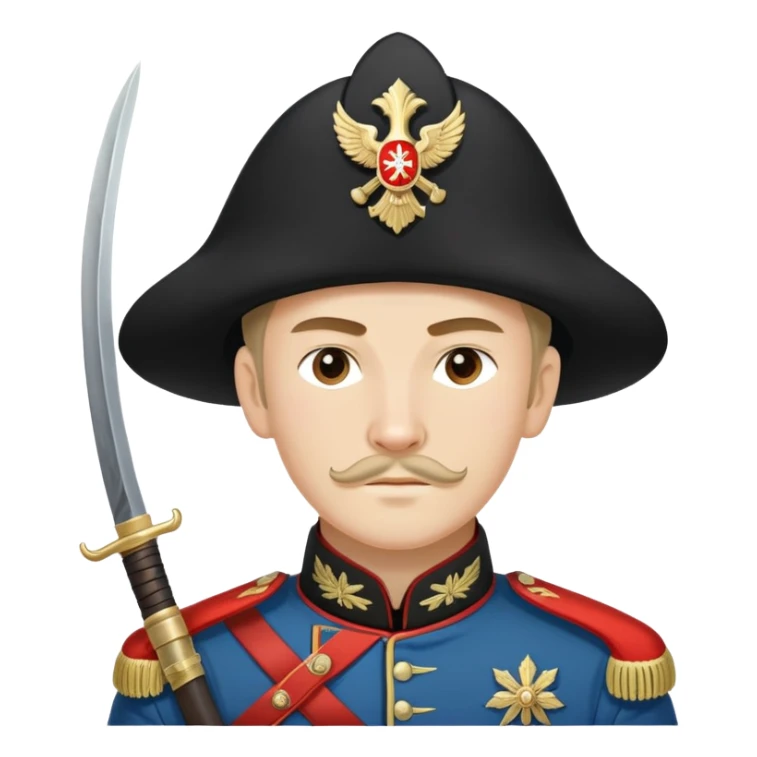 White Army Cossack cavalry soldier with traditional uniform and sabre from 1920s Russian Civil War sticker