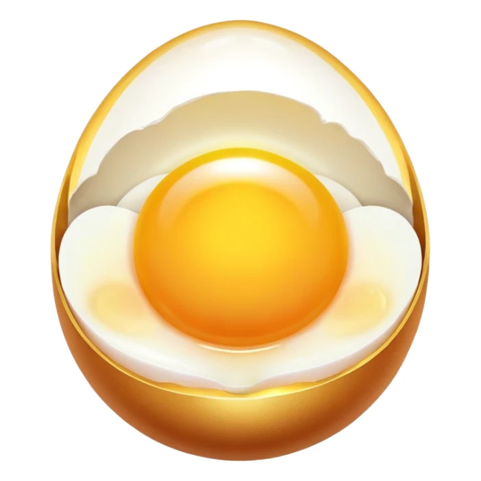 Chicken, egg yolks, and liver glowing with a gentle golden aura that represents their vitamin A content. Soft rays of light emanate from these foods, showing their nutritional benefits without any creepy elements. sticker