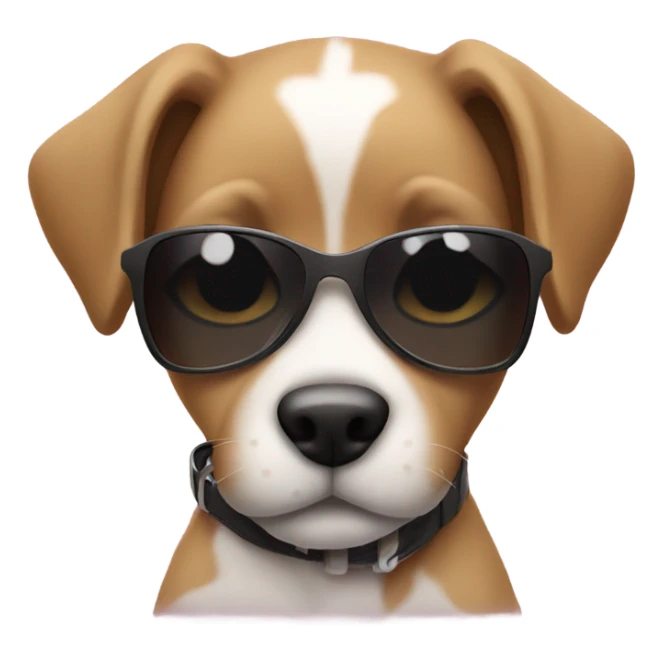 Puppy with cool sunglasses sticker