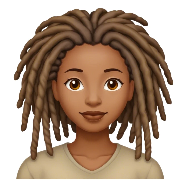 Black woman with locs hello sticker