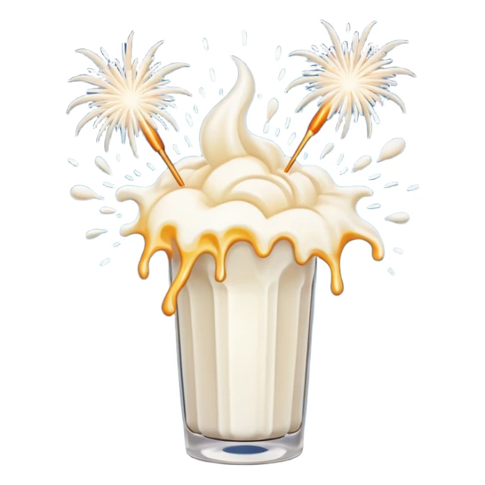 Fire works made of milk for the new year sticker