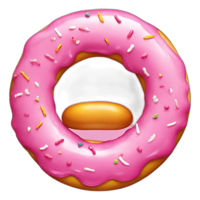 Colourful Bird eating a pink sprinkle donut sticker