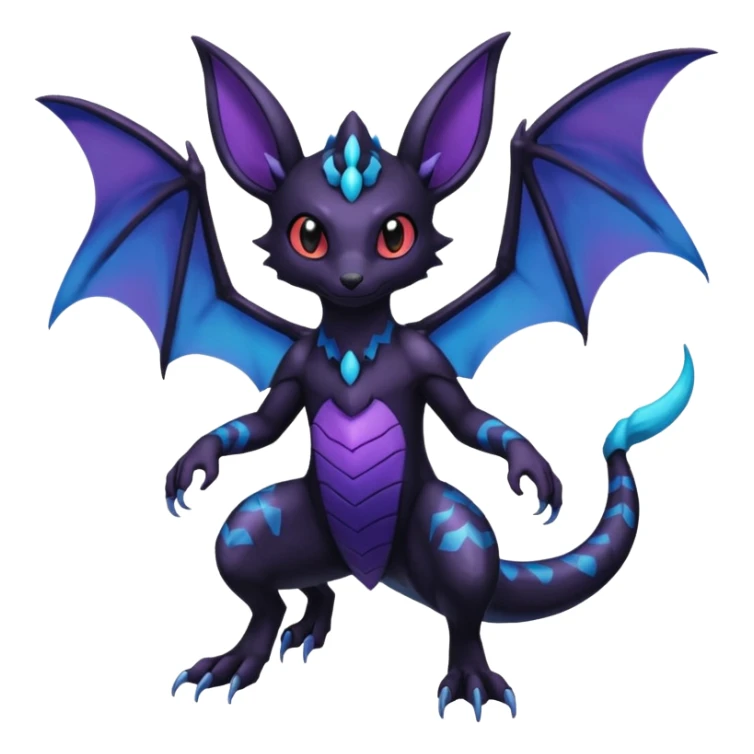 Shiny Salandit-Umbreon-Noivern-Noibat-Hybrid (Full body) sticker