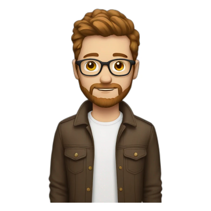 white man hipster brown hairwithout glasses sticker