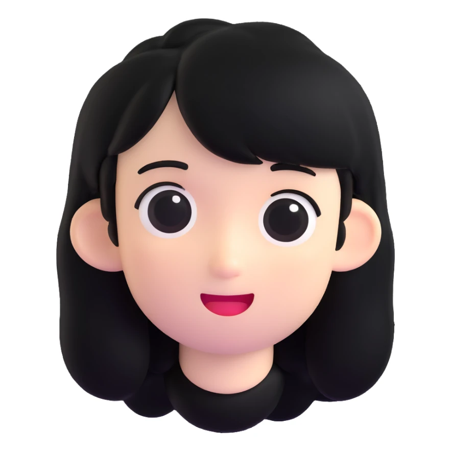 embarrassed white face with black hair sticker