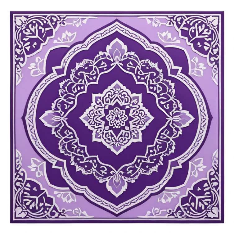islamic prayer mat purple with blossom beautiful finish sticker