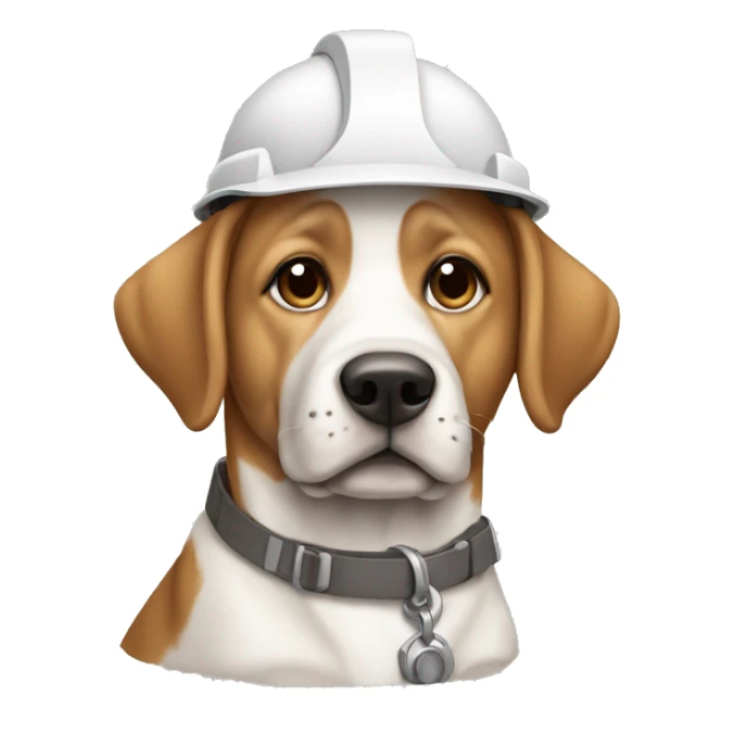 Dog white whith some light brown spot dressed as an architect sticker