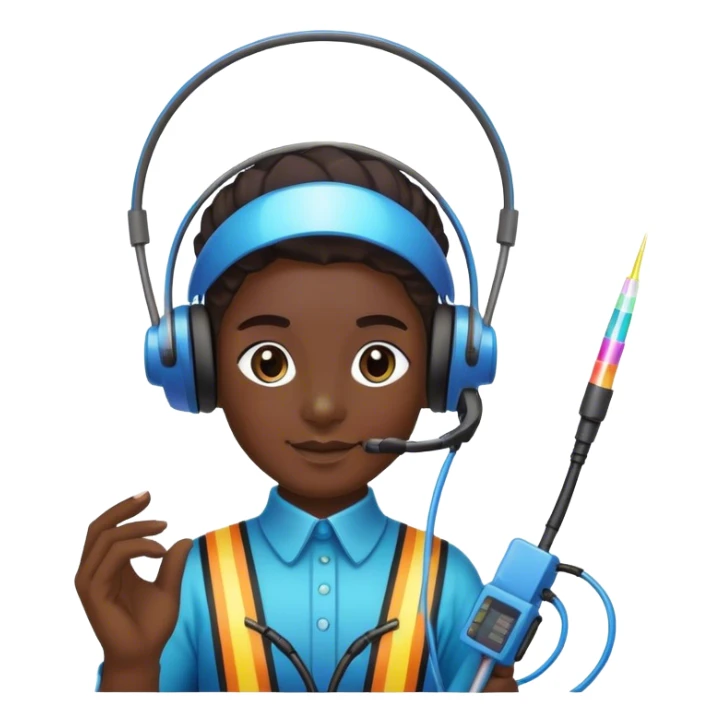 Create an emoji with a fiber optic installation technician during Carnival festivities sticker