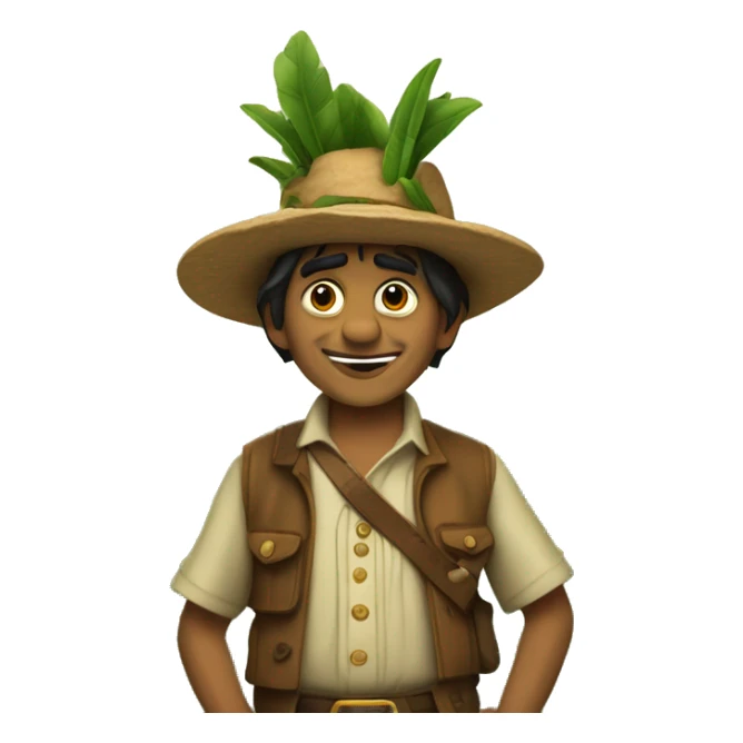 duende de pie grande y pie pequeño de la selva peruan sticker