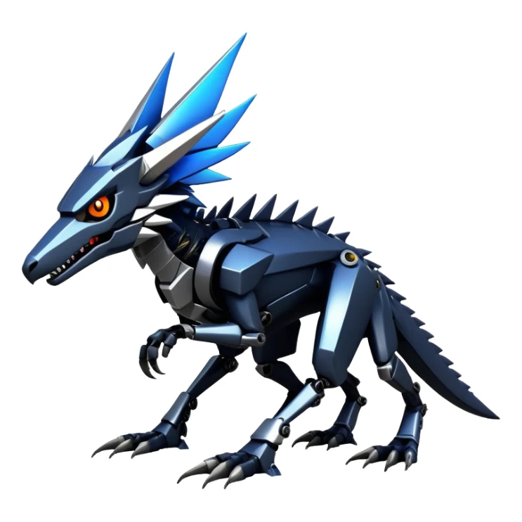 Edgy Futuristic Mechanical Sergal-raptor-nargacuga-vernid sticker