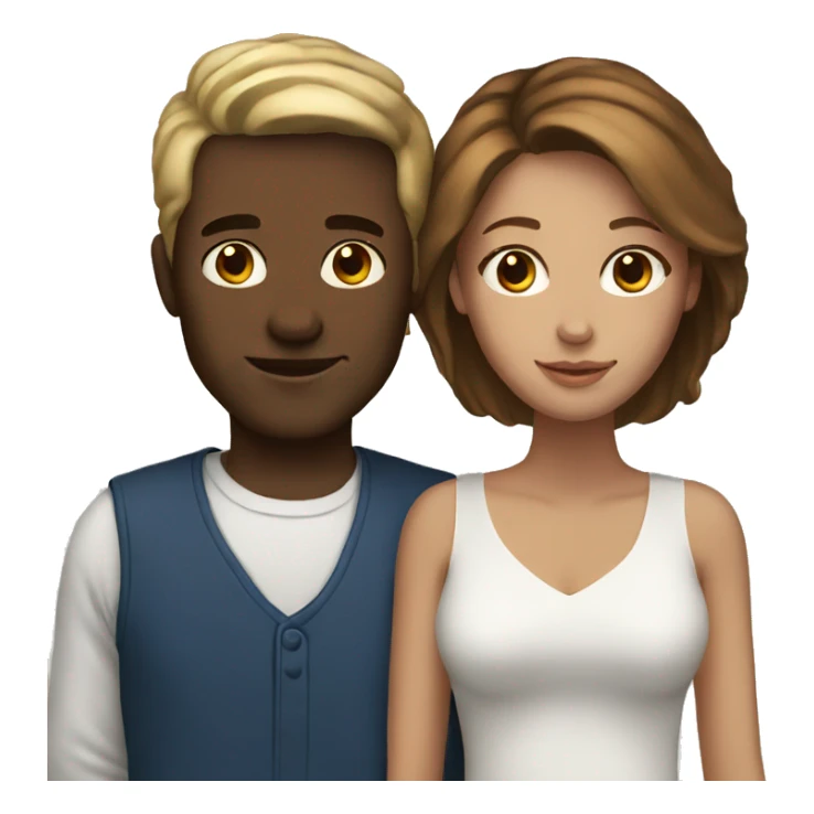 White couple with brown hair sticker